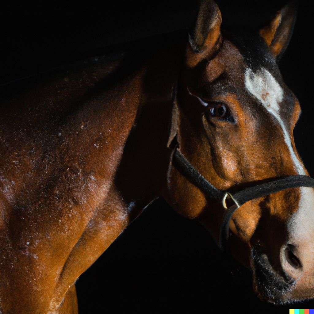 a horse, photograph, studio lighting